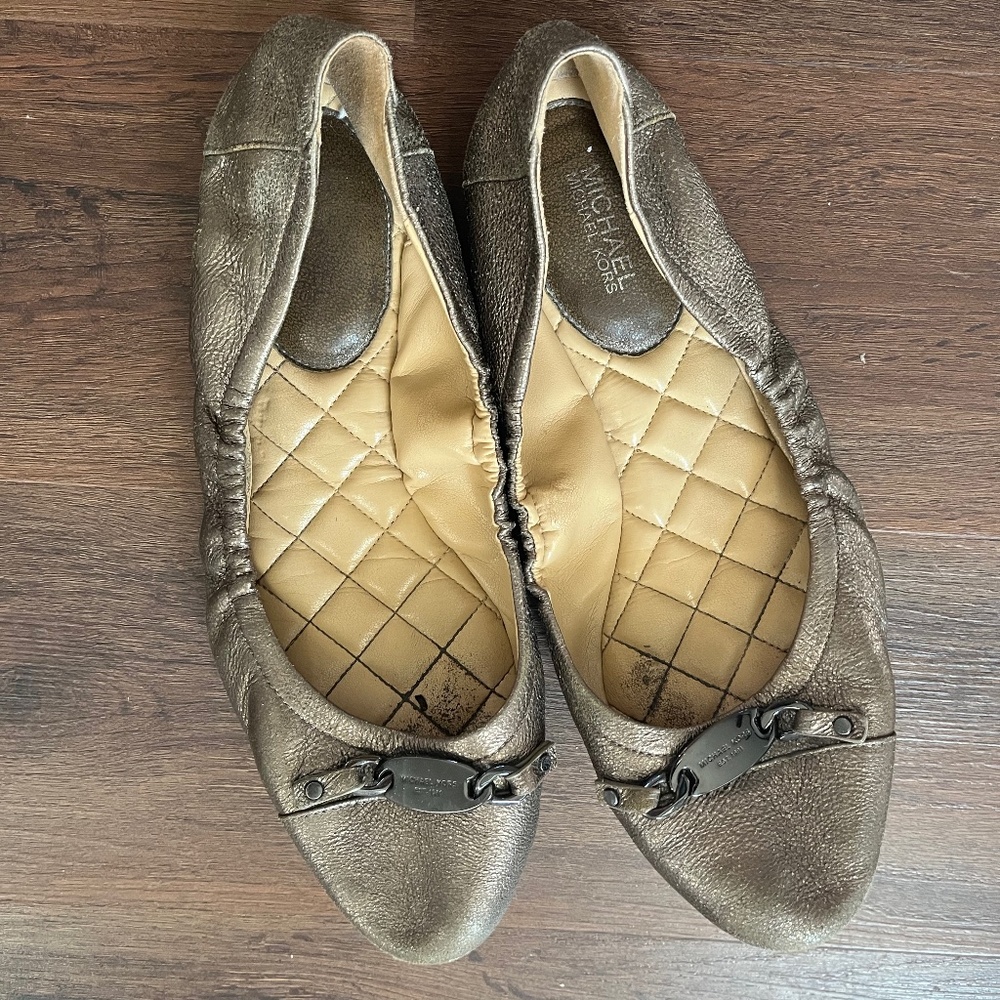 Gold Michael Kors Flats